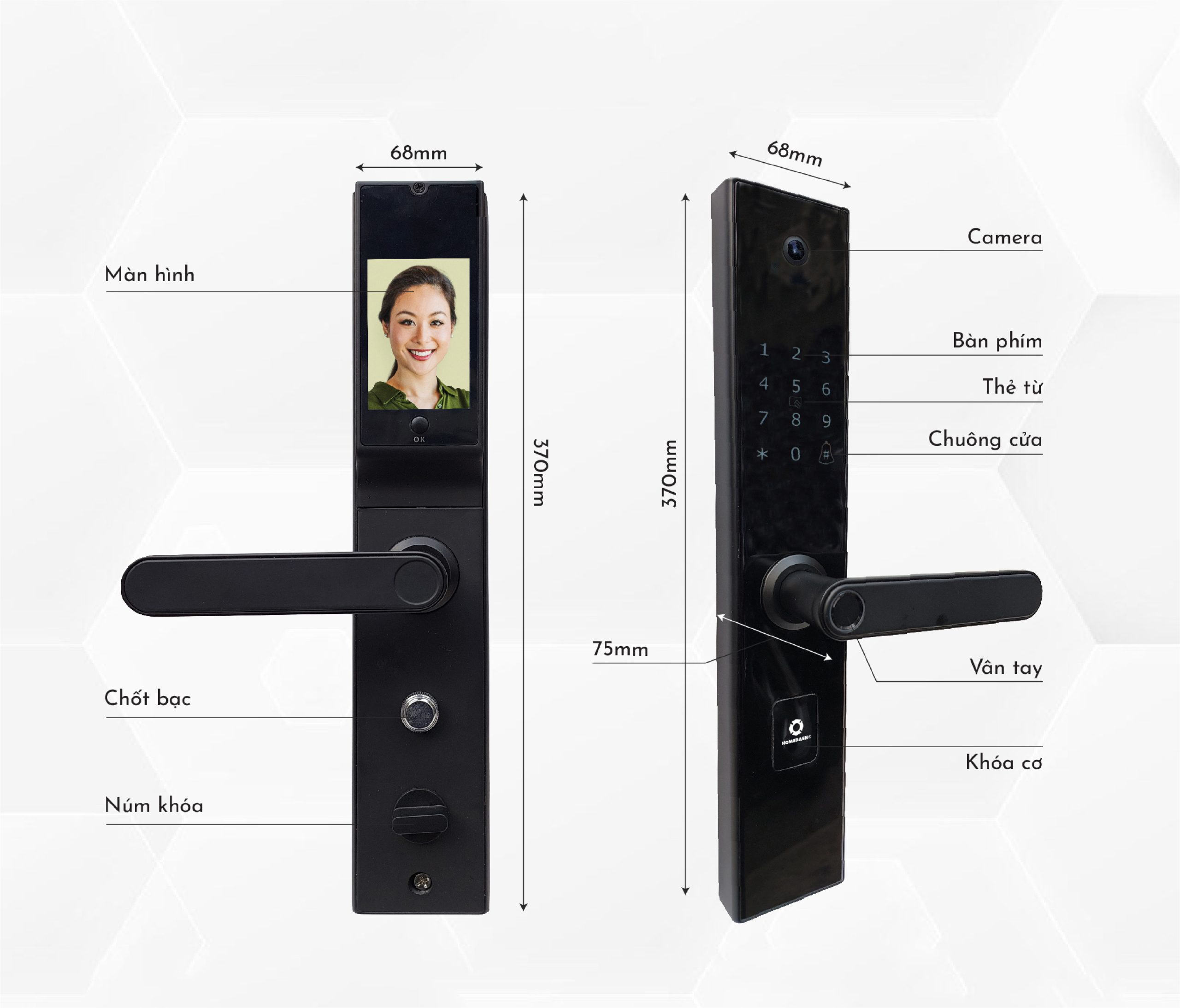 Khoá cửa thông minh có camera 5 tính năng AB-24G HomeDash - Image 3