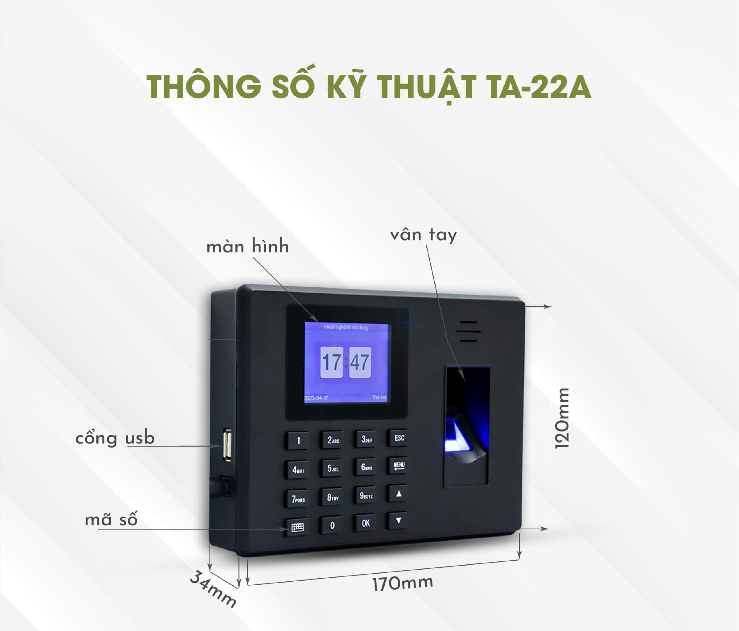 Máy chấm công TA-22A HomeDash - Image 3